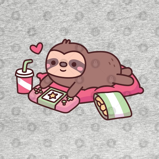 Cute Sloth Playing Video Games by rustydoodle